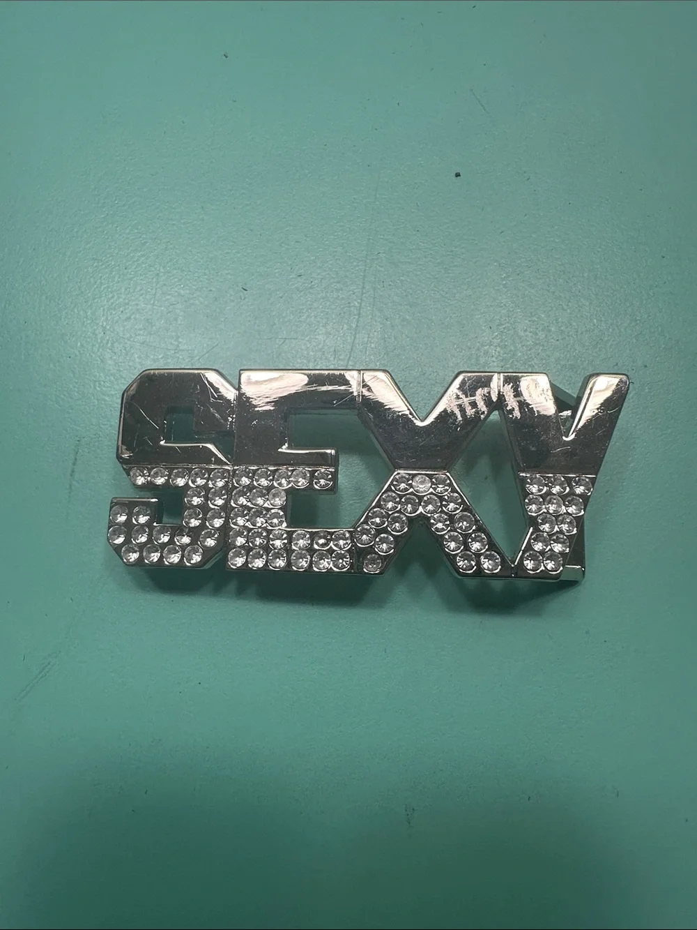 SEXY Embellished Silver Belt Buckle for Women